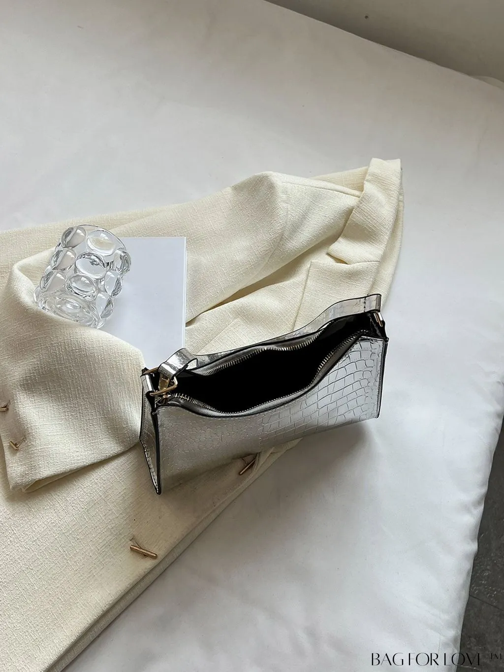 BagForLove - Embossed Crocodile Shoulder Bag