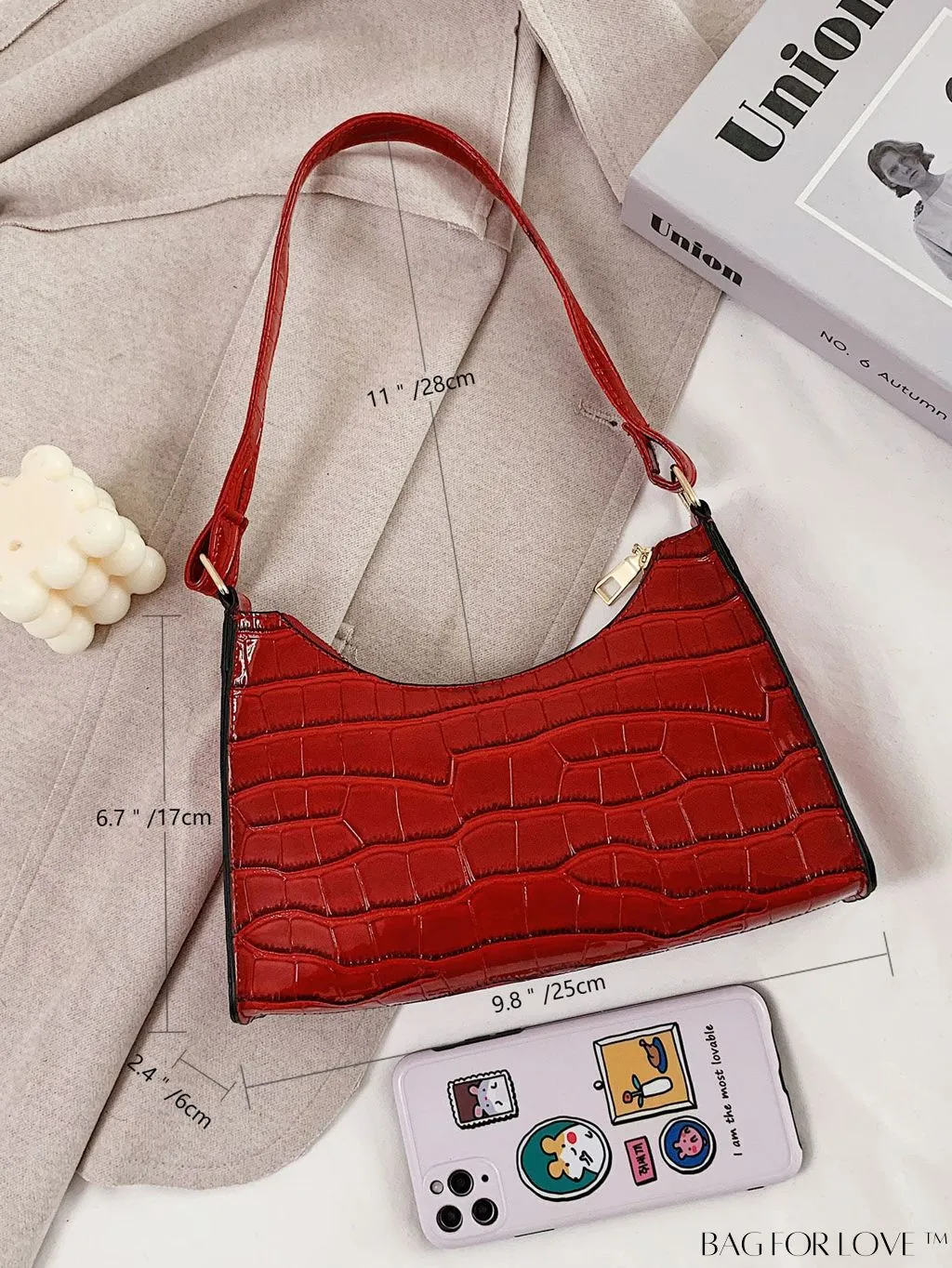 BagForLove - Embossed Crocodile Shoulder Bag