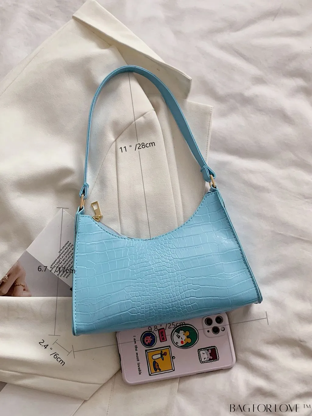 BagForLove - Embossed Crocodile Shoulder Bag