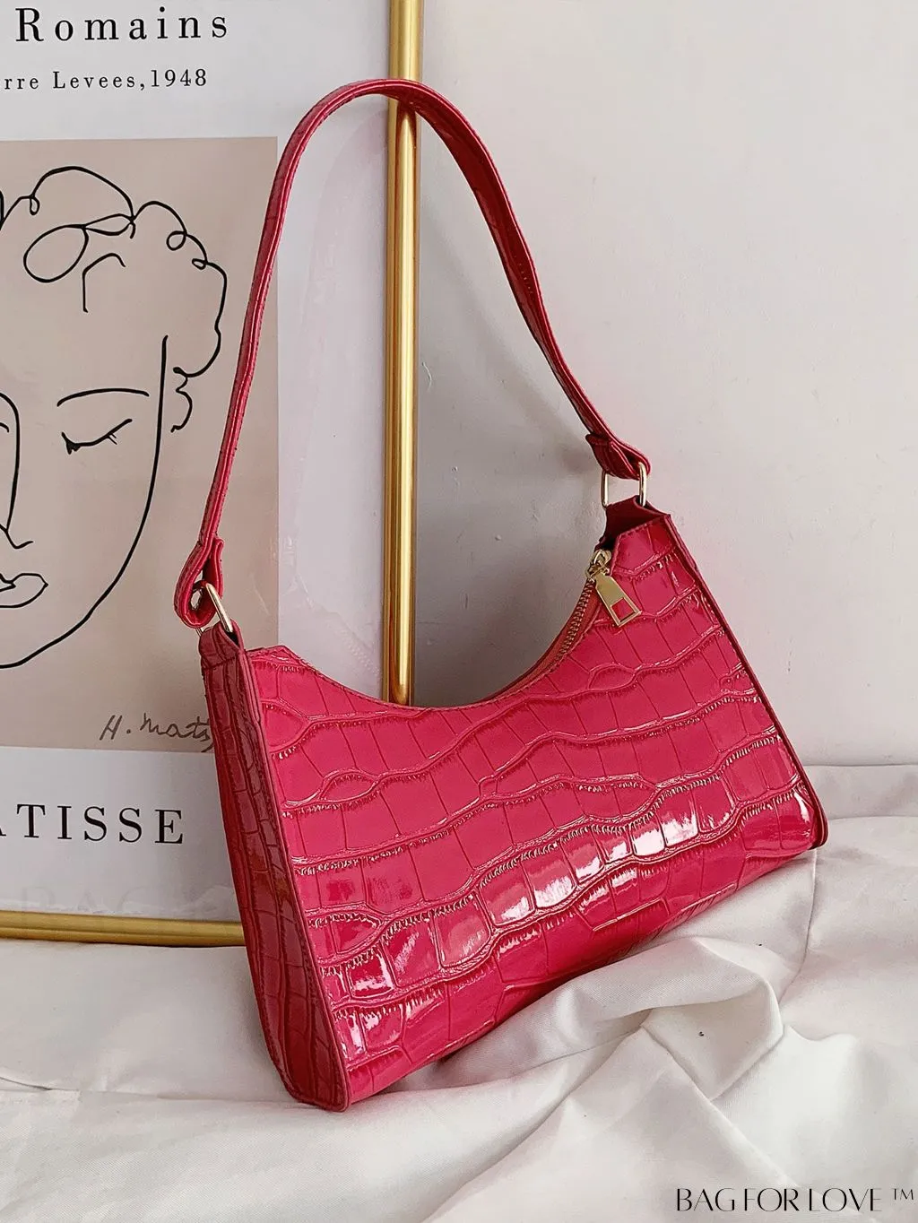 BagForLove - Embossed Crocodile Shoulder Bag