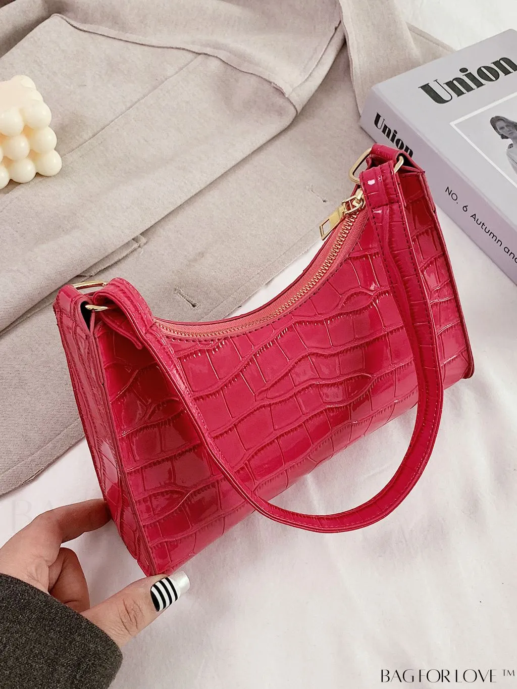BagForLove - Embossed Crocodile Shoulder Bag