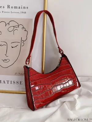 BagForLove - Embossed Crocodile Shoulder Bag
