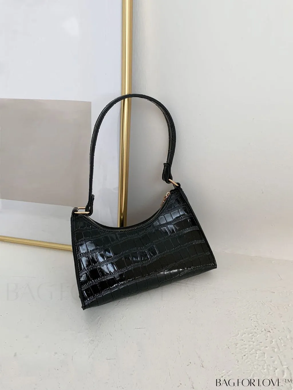 BagForLove - Embossed Crocodile Shoulder Bag