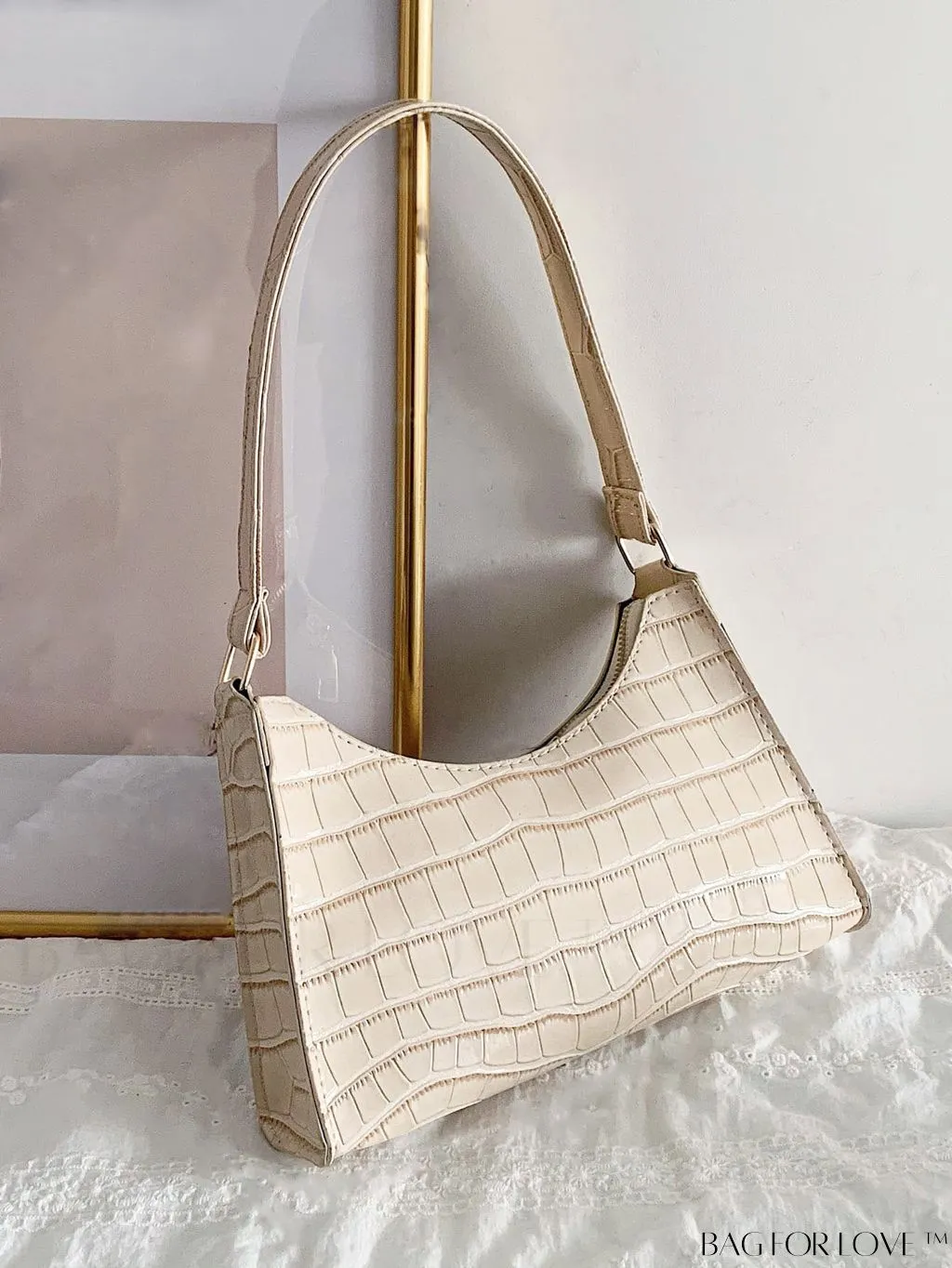 BagForLove - Embossed Crocodile Shoulder Bag