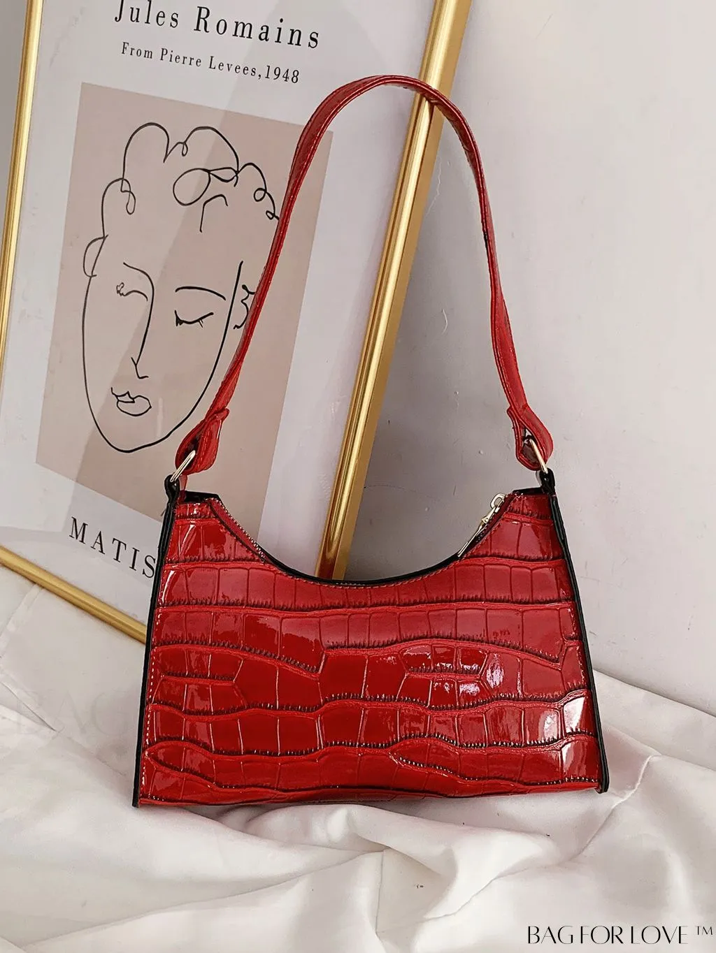 BagForLove - Embossed Crocodile Shoulder Bag
