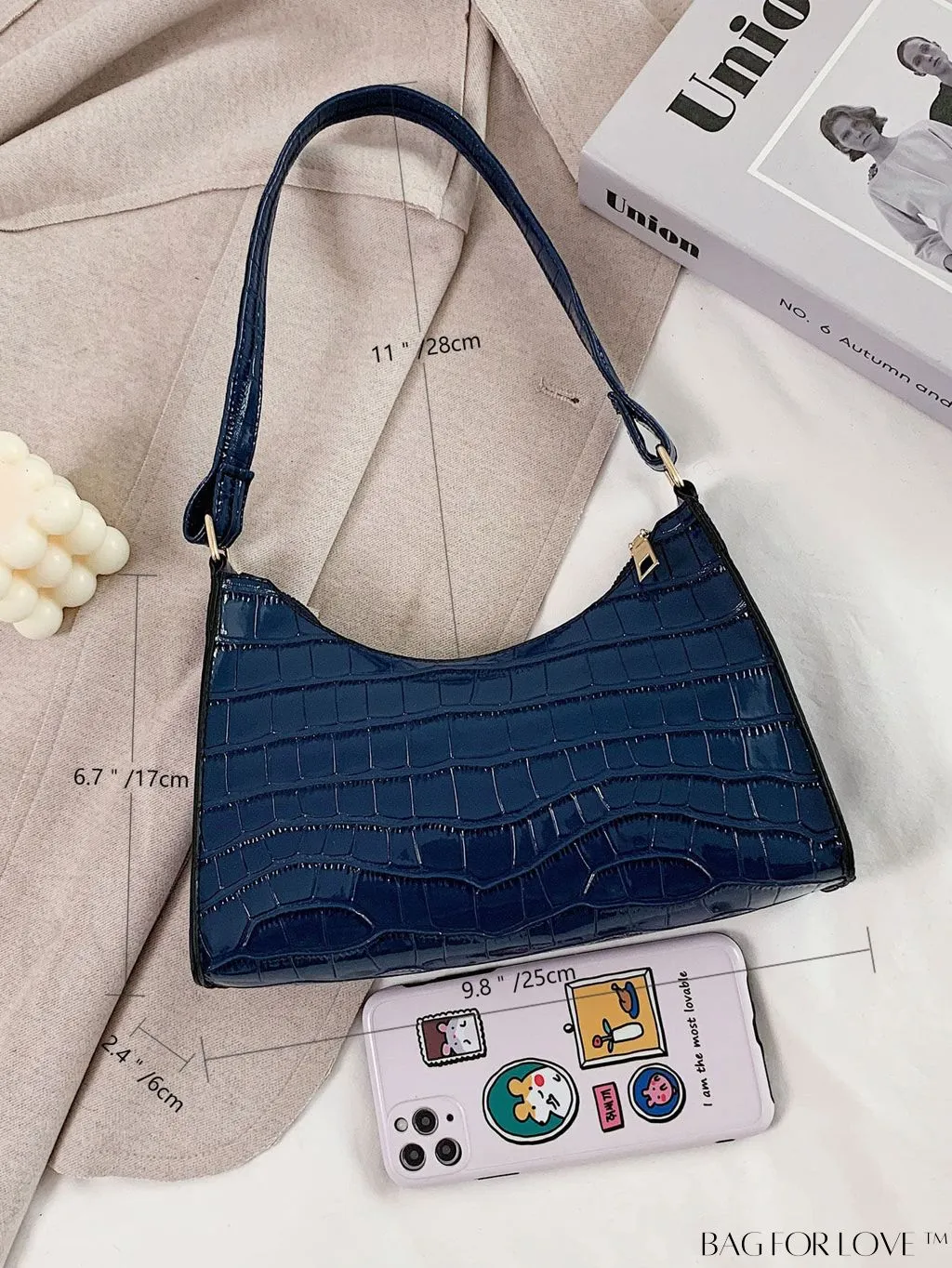 BagForLove - Embossed Crocodile Shoulder Bag