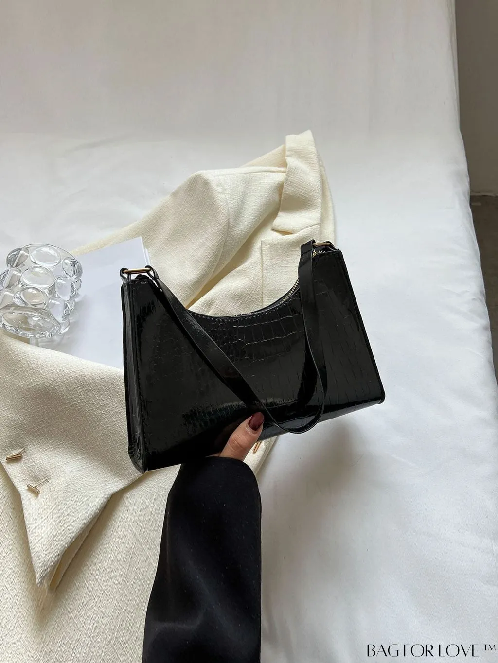 BagForLove - Embossed Crocodile Shoulder Bag