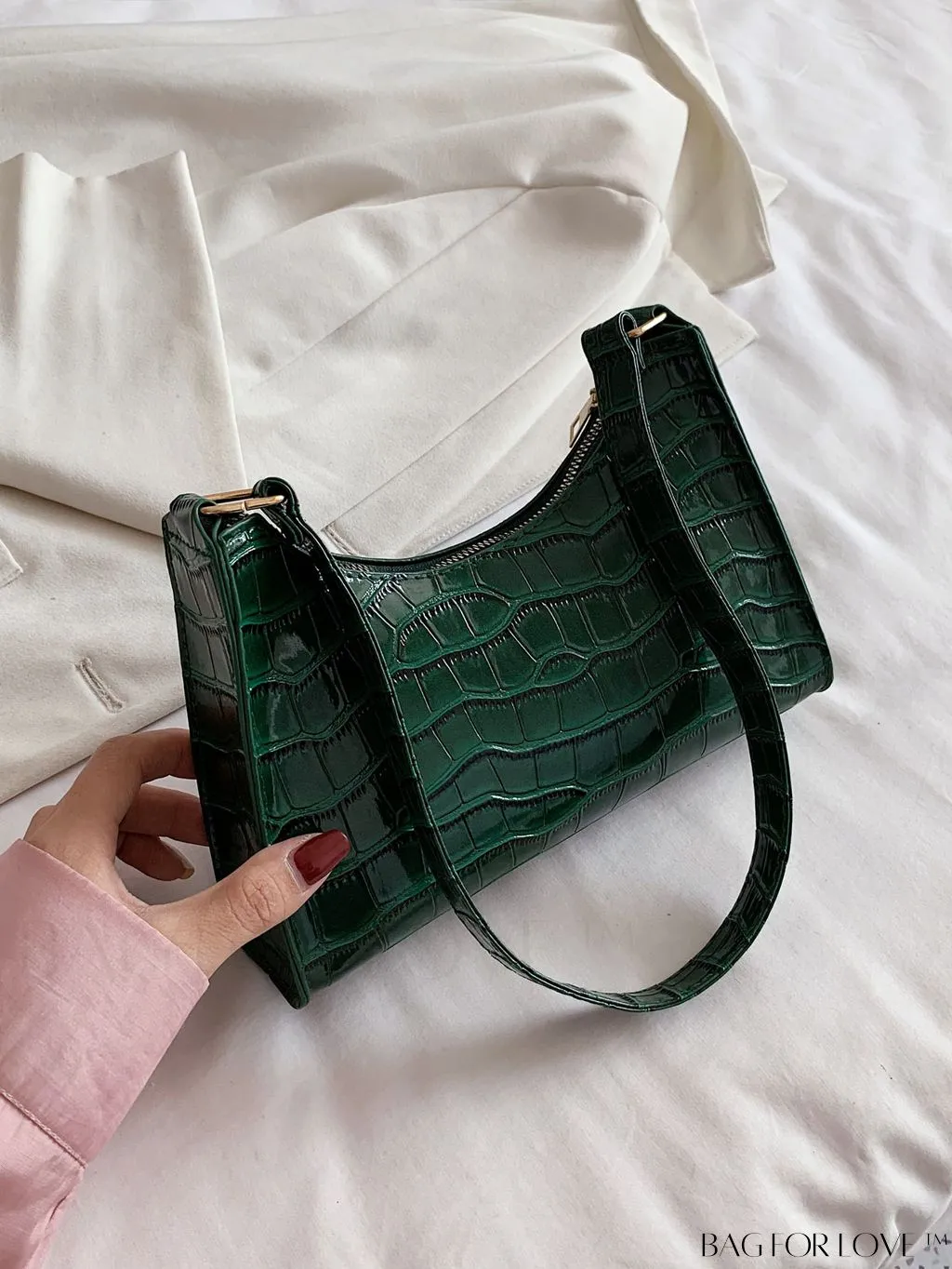 BagForLove - Embossed Crocodile Shoulder Bag