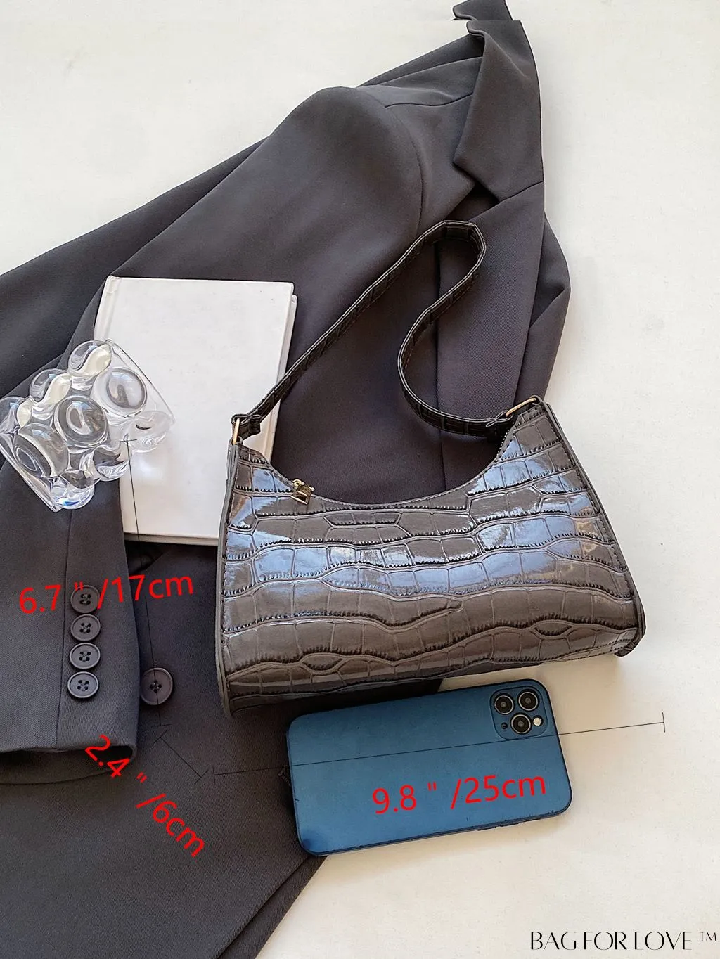 BagForLove - Embossed Crocodile Shoulder Bag