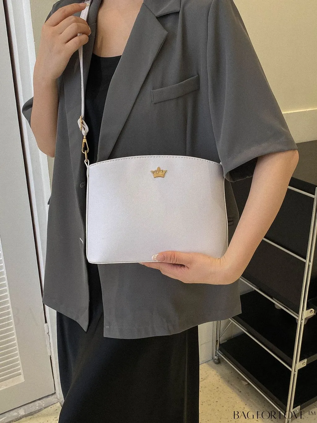BagForLove - Pink PU Crossbody Bag: Sleek & Elegant