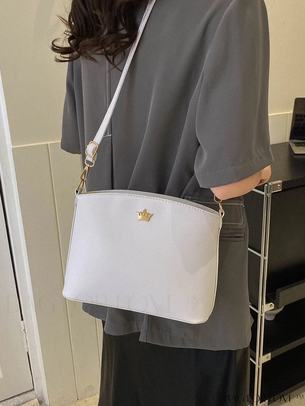 BagForLove - Pink PU Crossbody Bag: Sleek & Elegant