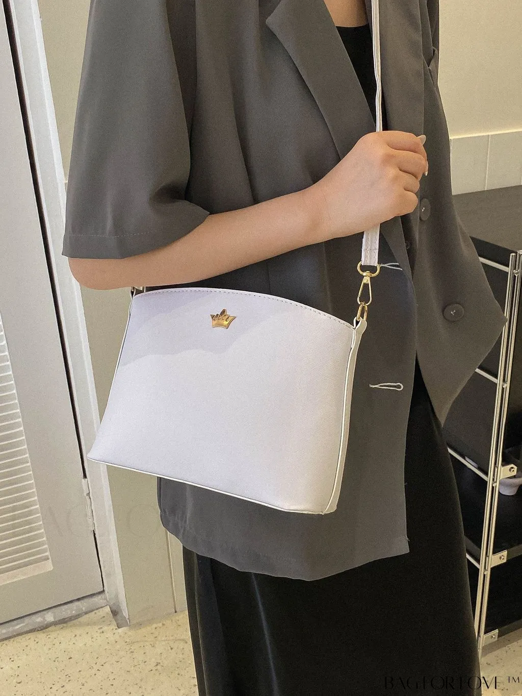 BagForLove - Pink PU Crossbody Bag: Sleek & Elegant