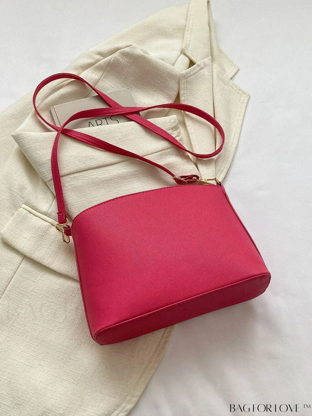 BagForLove - Pink PU Crossbody Bag: Sleek & Elegant
