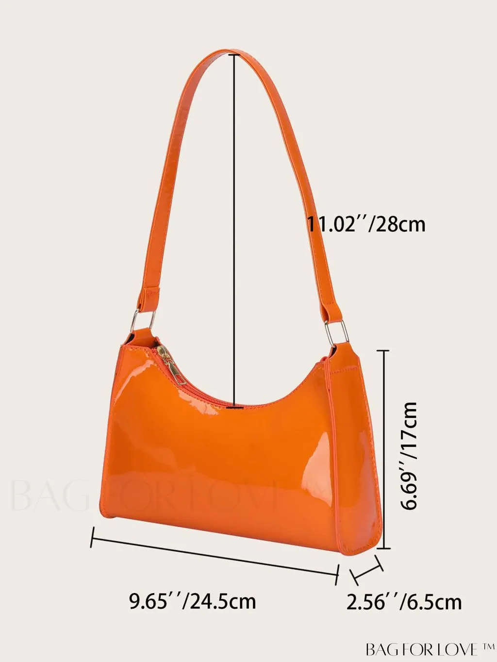 BagForLove - Sleek Patent Leather Baguette Handbag