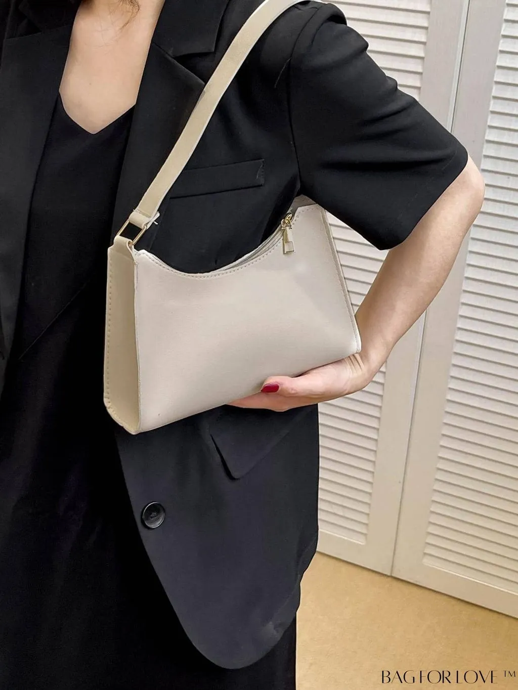 BagForLove - Sleek Patent Leather Baguette Handbag