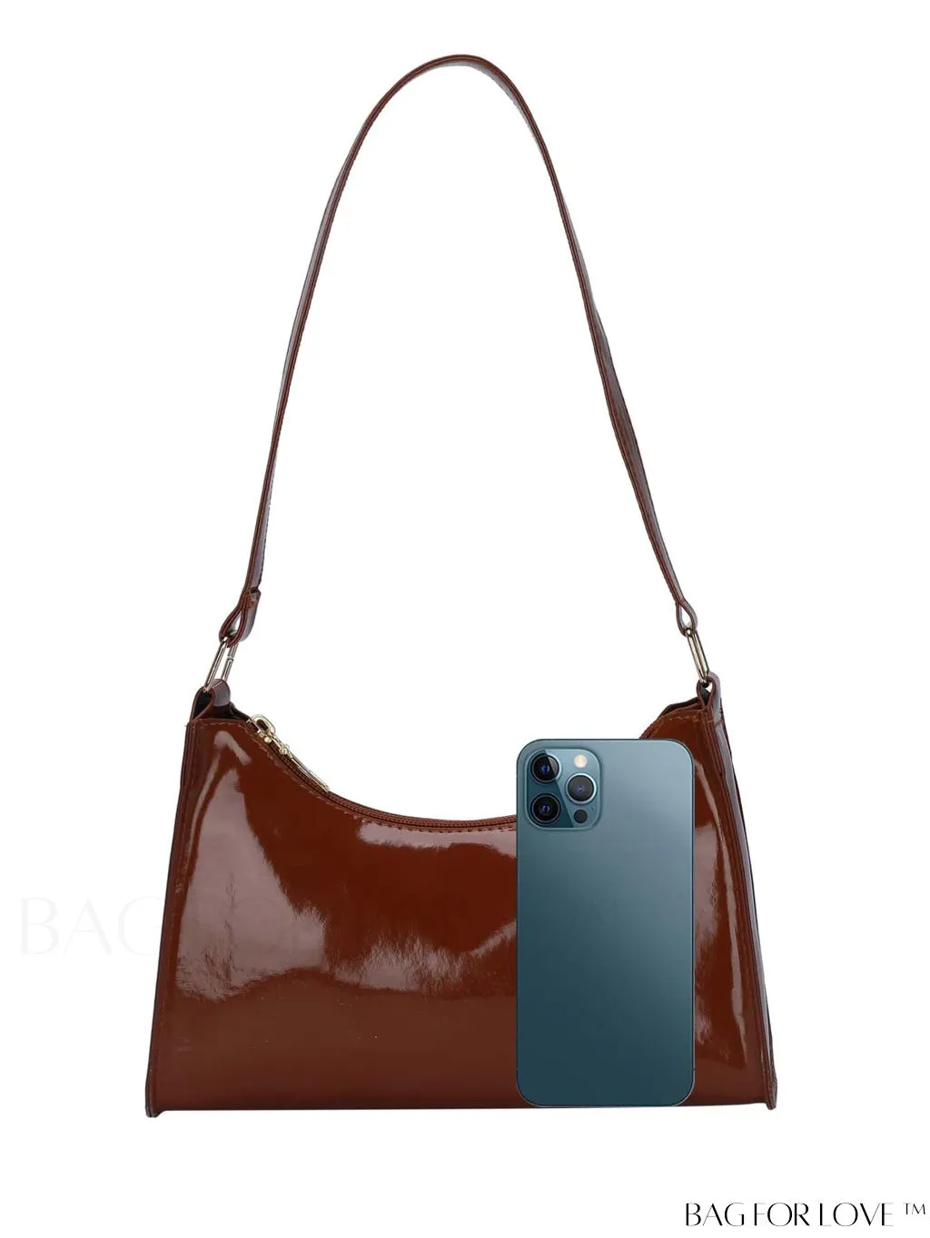 BagForLove - Sleek Patent Leather Baguette Handbag
