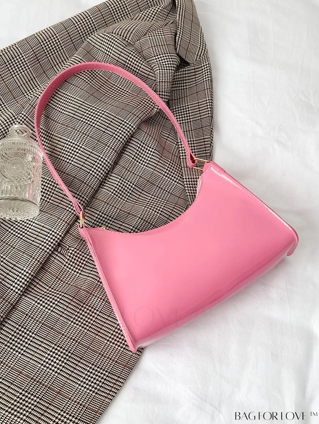 BagForLove - Sleek Patent Leather Baguette Handbag
