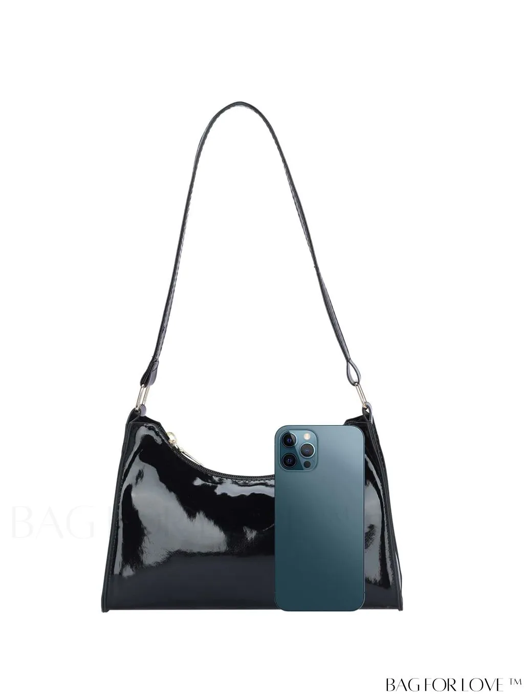 BagForLove - Sleek Patent Leather Baguette Handbag