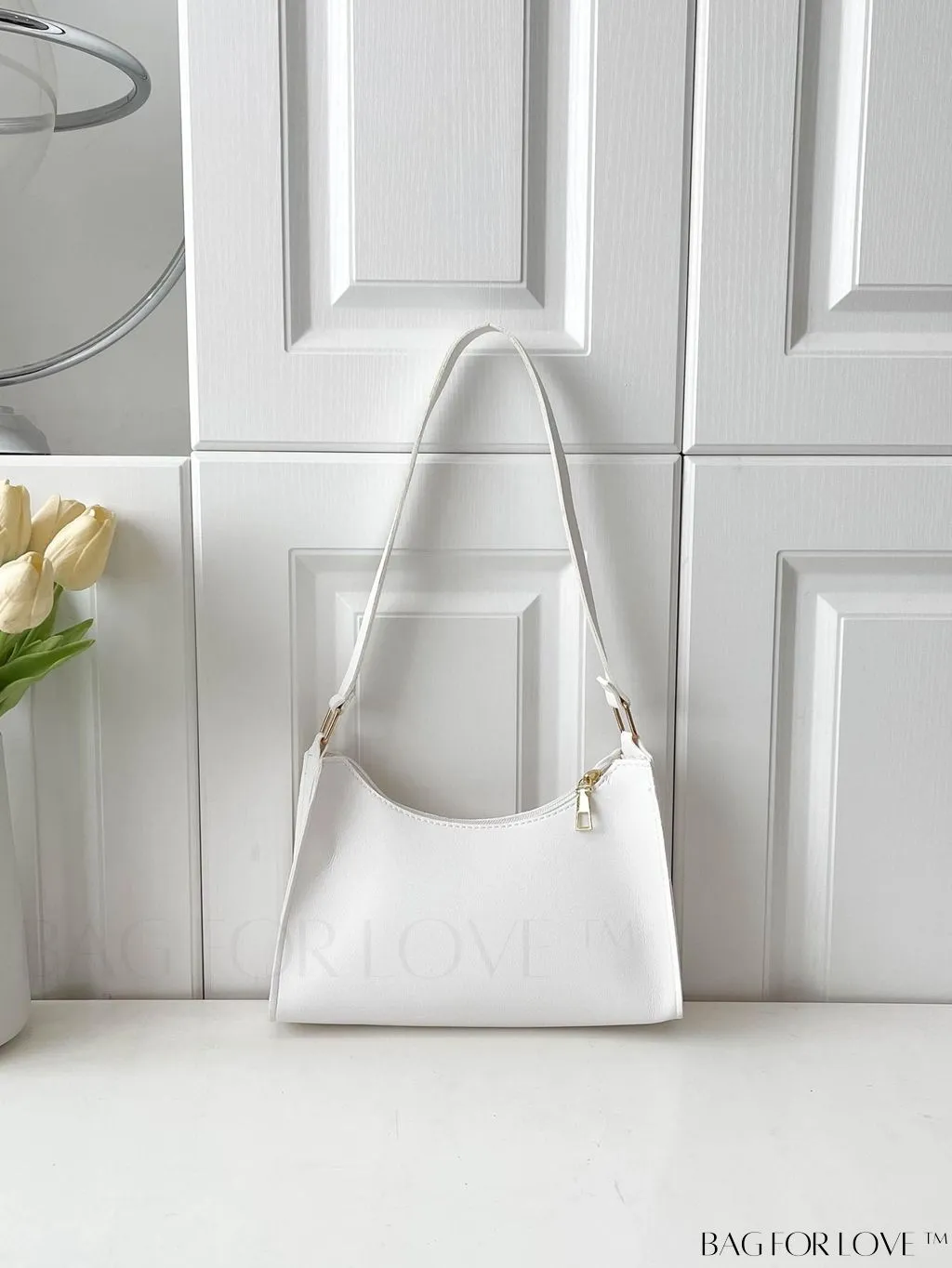 BagForLove - Sleek Patent Leather Baguette Handbag