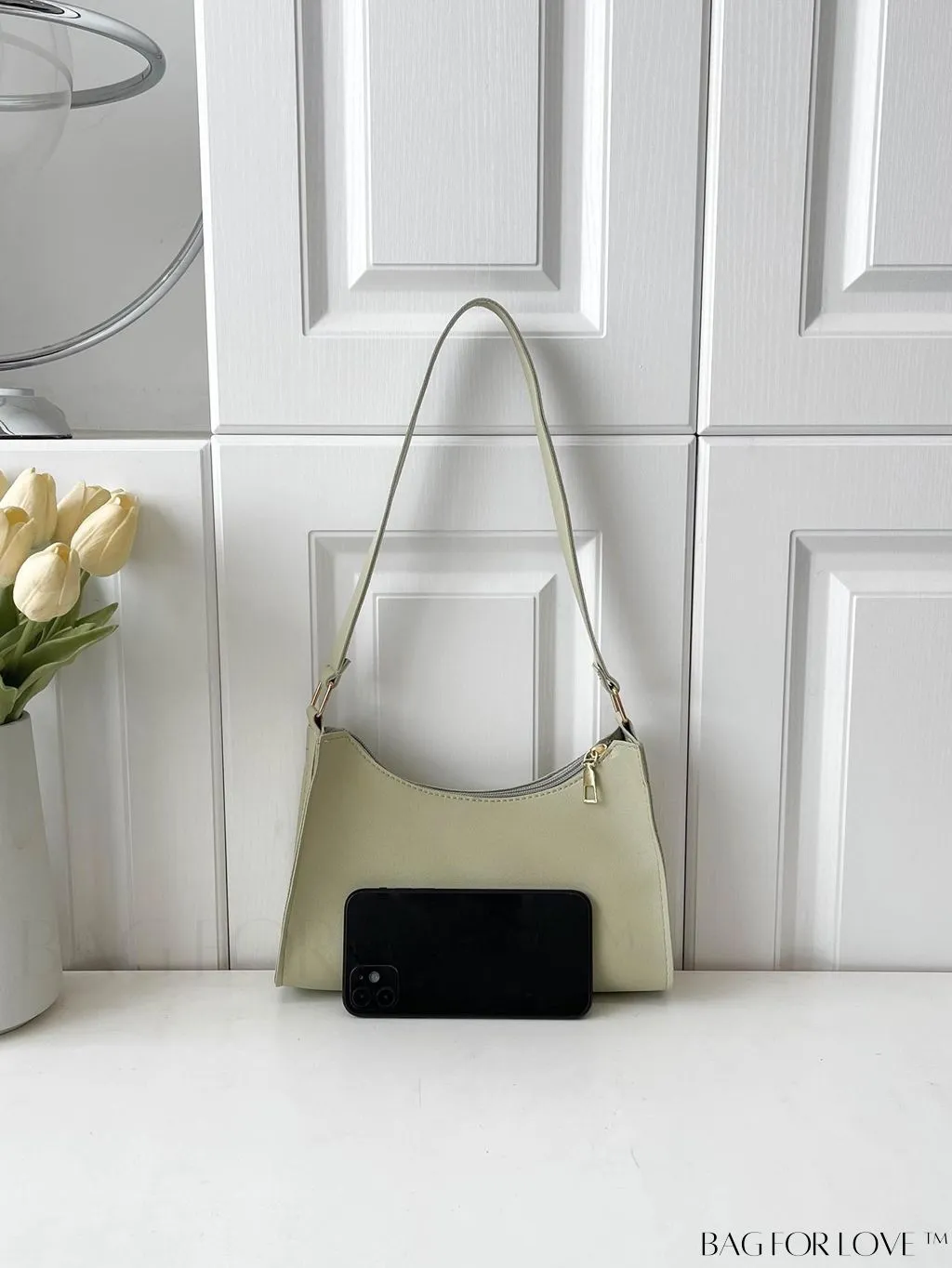 BagForLove - Sleek Patent Leather Baguette Handbag