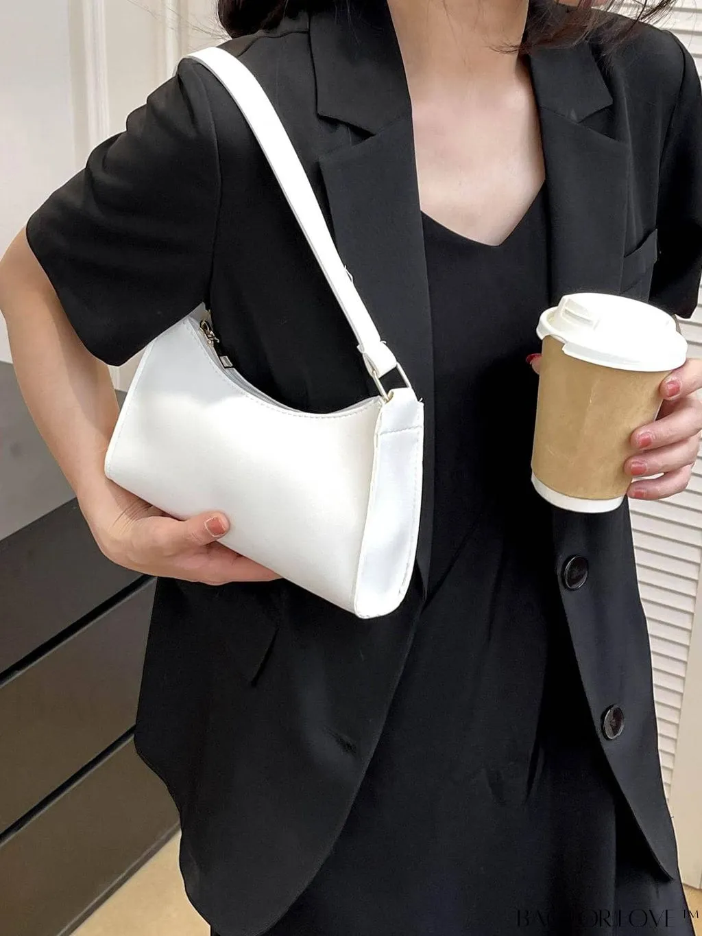 BagForLove - Sleek Patent Leather Baguette Handbag