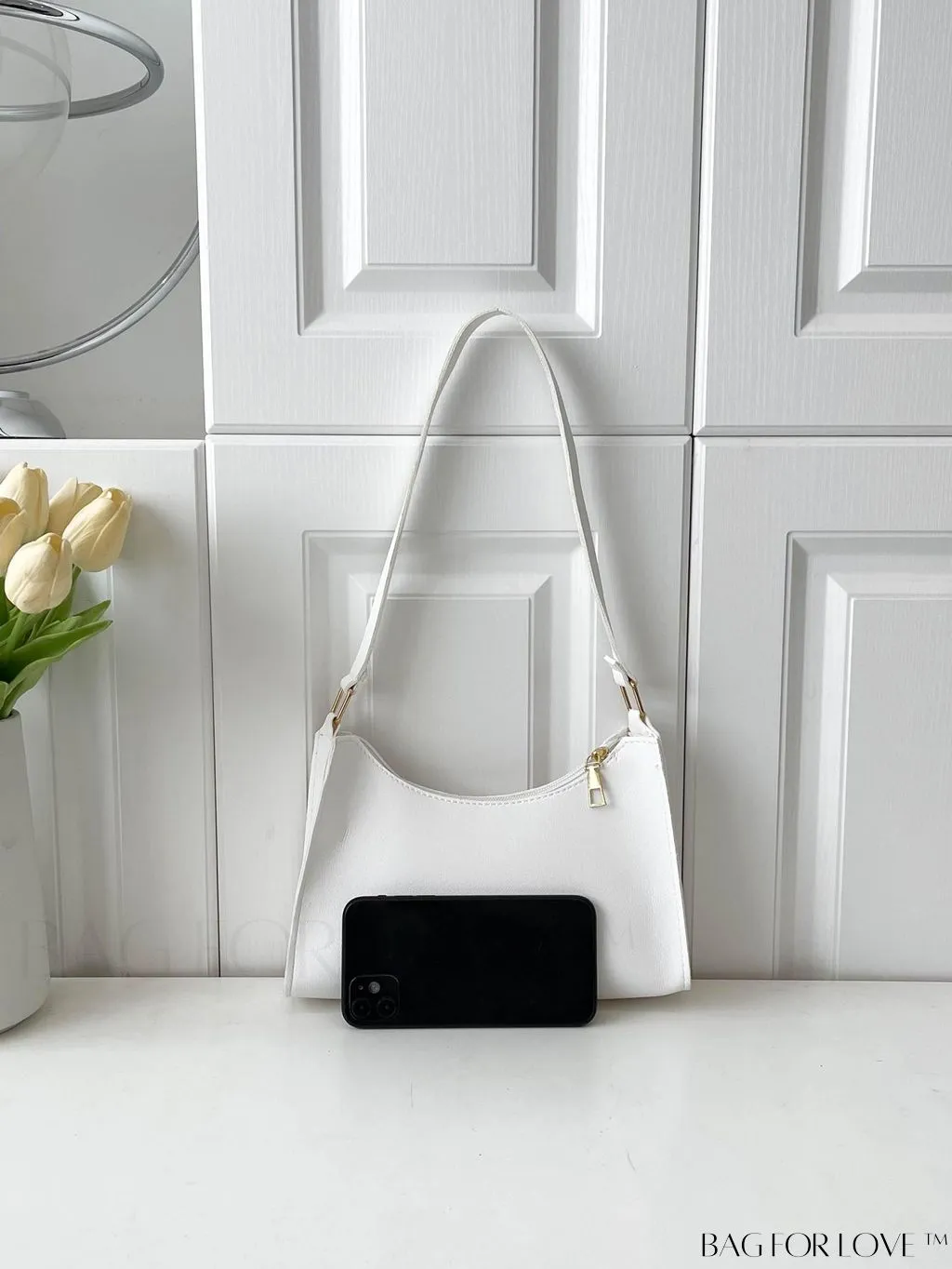 BagForLove - Sleek Patent Leather Baguette Handbag