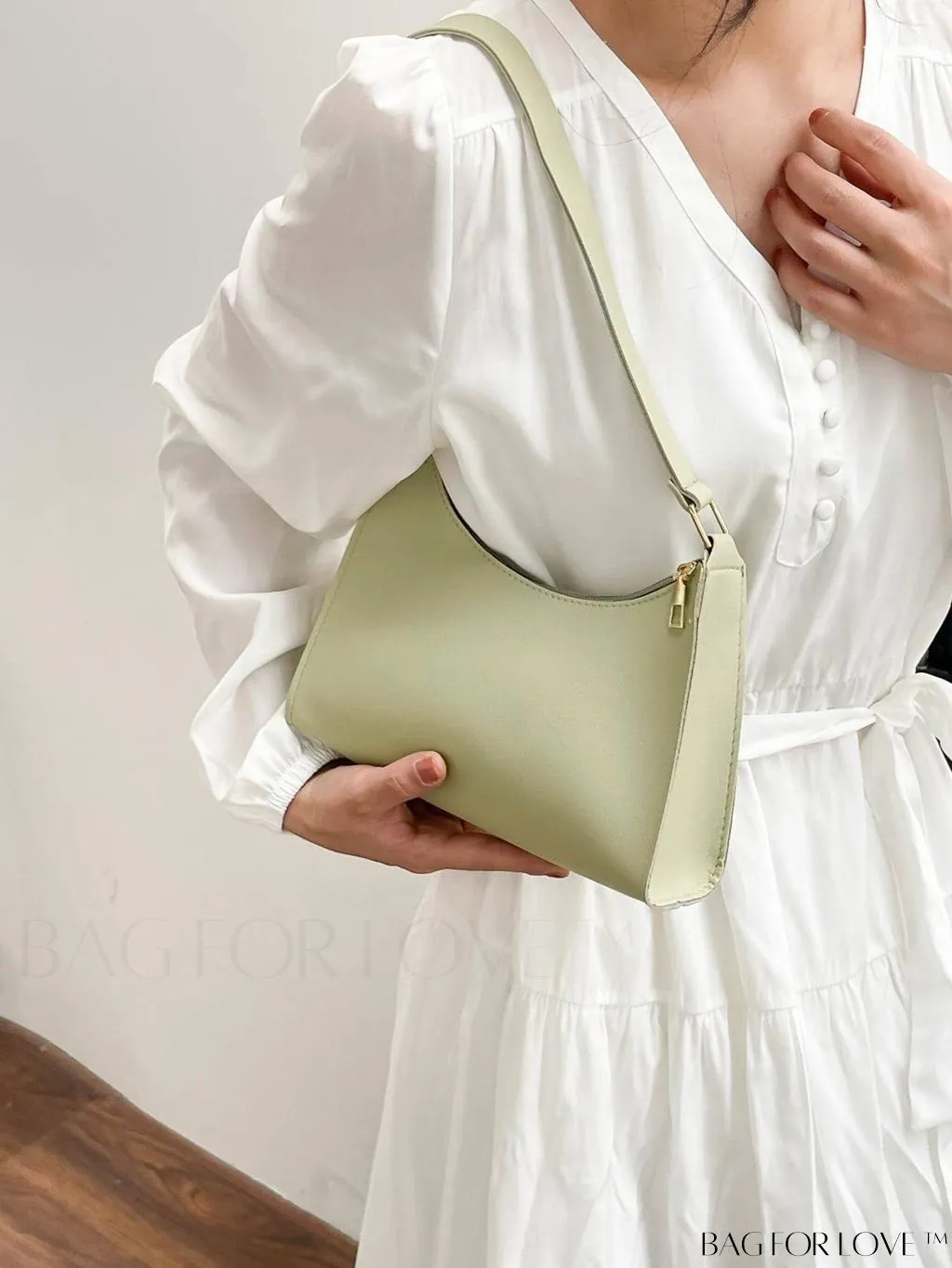 BagForLove - Sleek Patent Leather Baguette Handbag