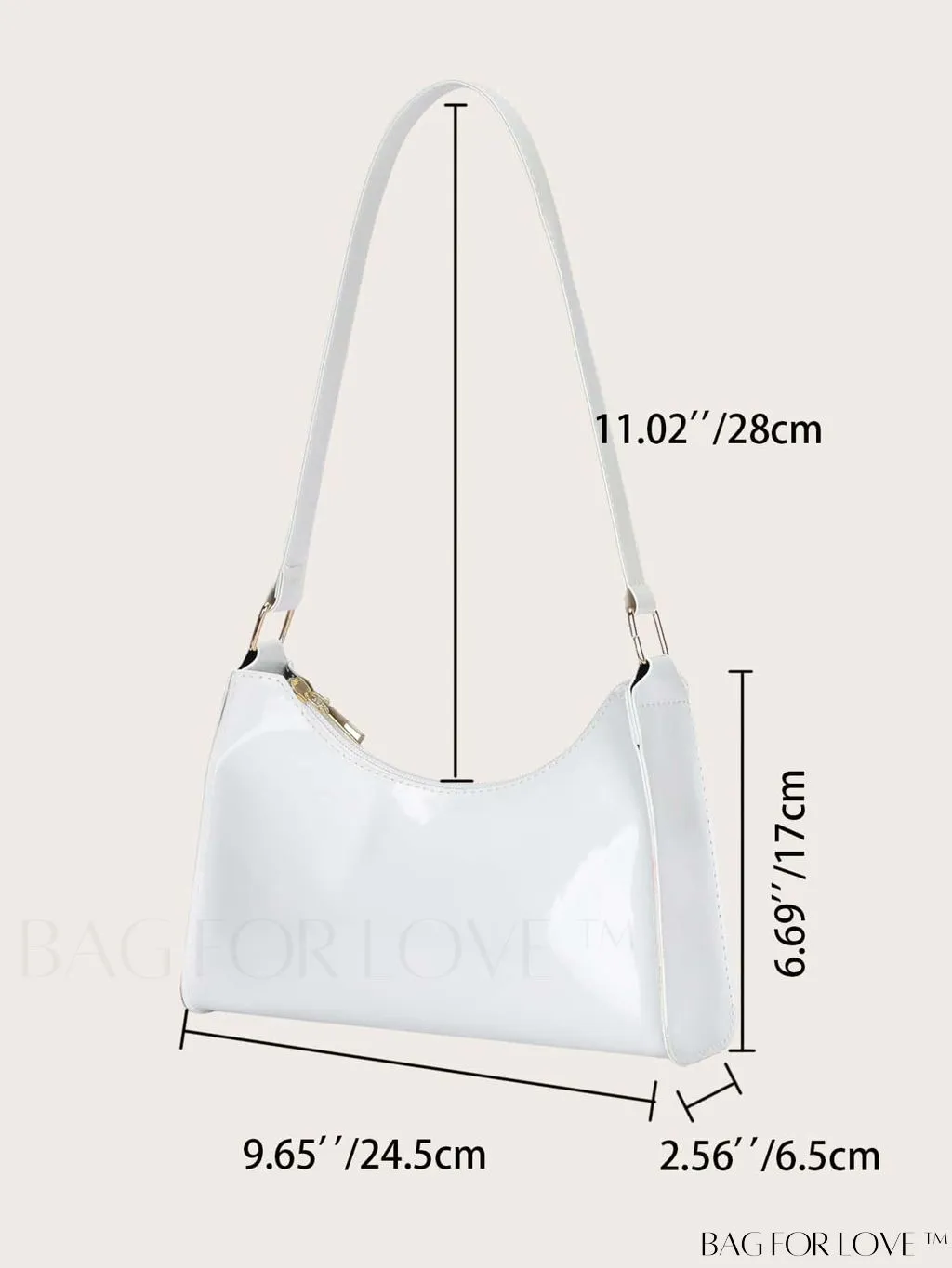 BagForLove - Sleek Patent Leather Baguette Handbag