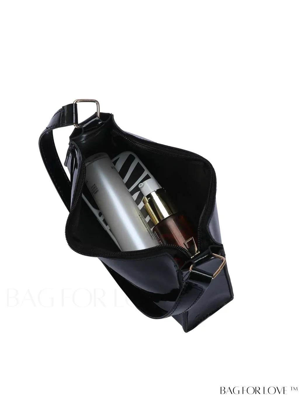 BagForLove - Sleek Patent Leather Baguette Handbag