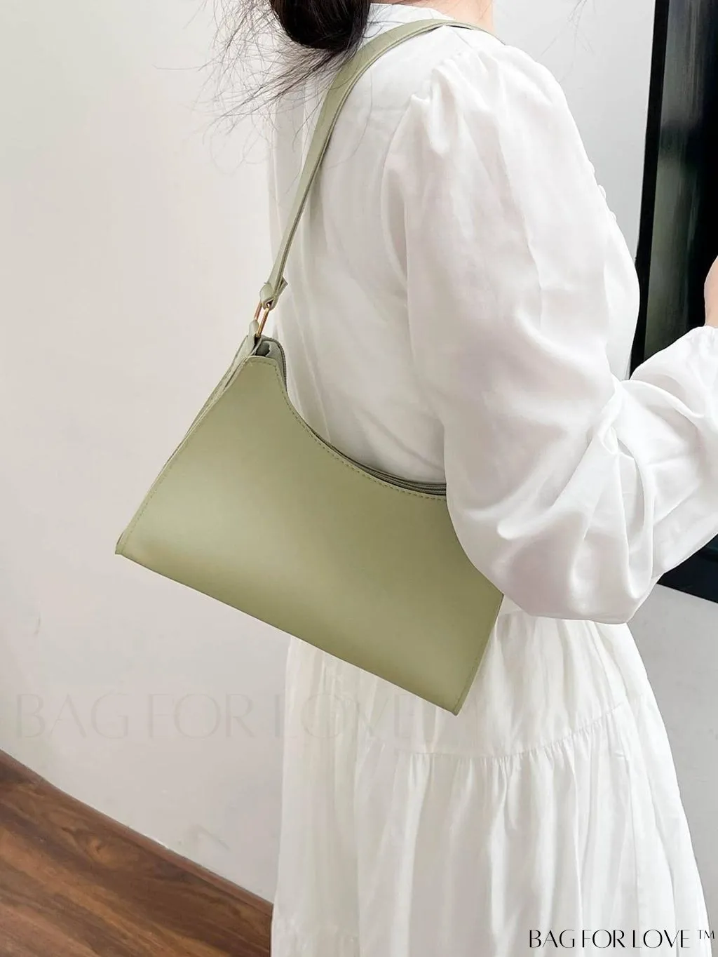 BagForLove - Sleek Patent Leather Baguette Handbag