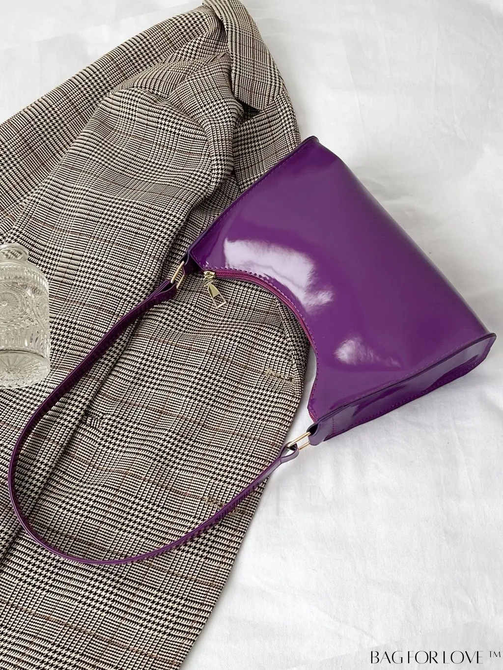 BagForLove - Sleek Patent Leather Baguette Handbag