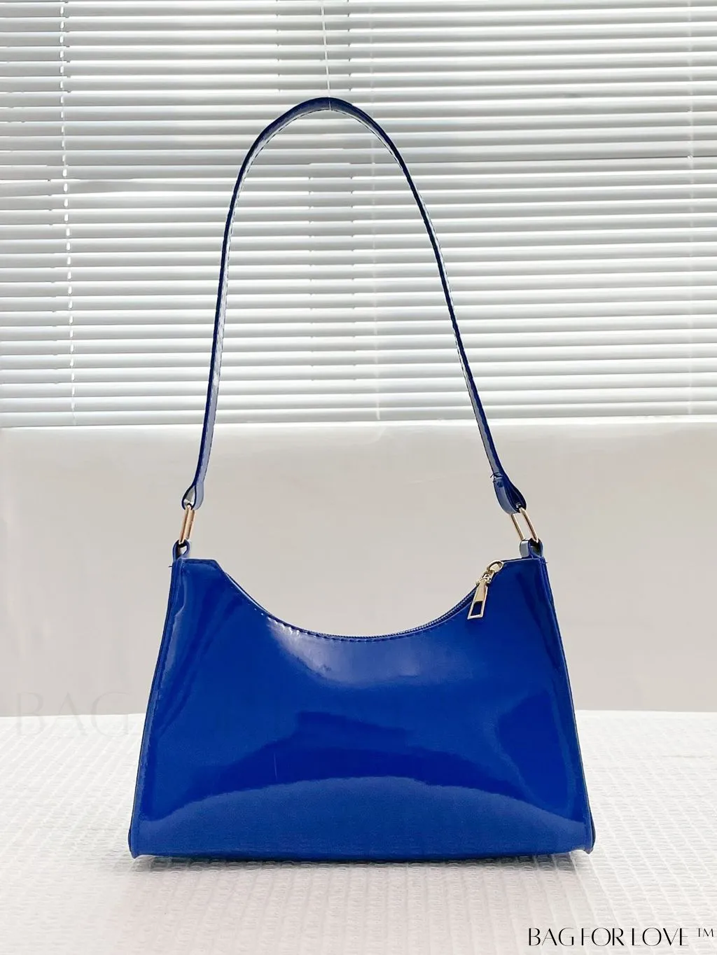 BagForLove - Sleek Patent Leather Baguette Handbag
