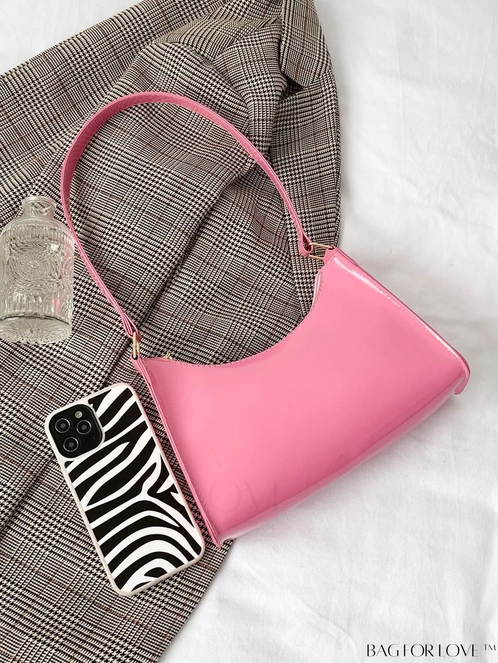 BagForLove - Sleek Patent Leather Baguette Handbag