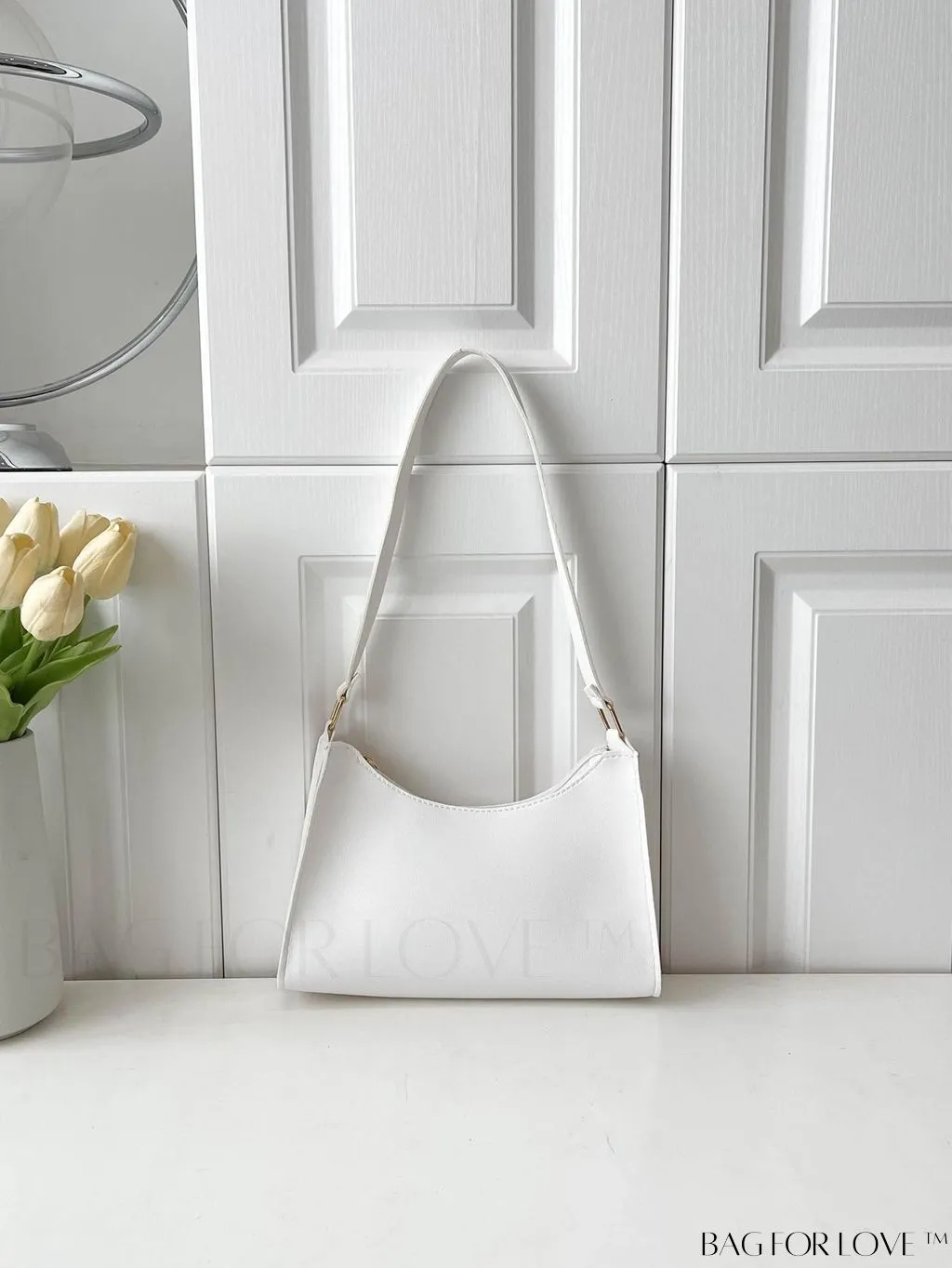BagForLove - Sleek Patent Leather Baguette Handbag