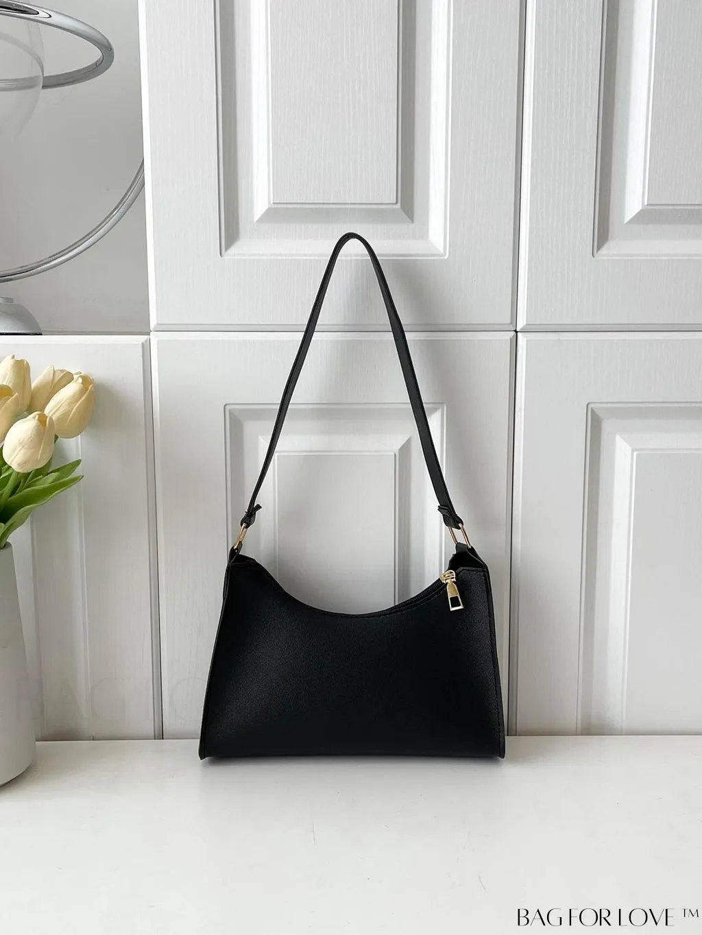 BagForLove - Sleek Patent Leather Baguette Handbag