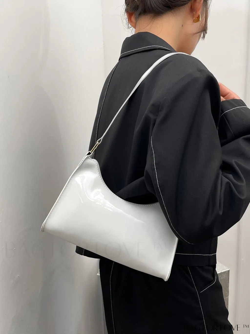 BagForLove - Sleek Patent Leather Baguette Handbag