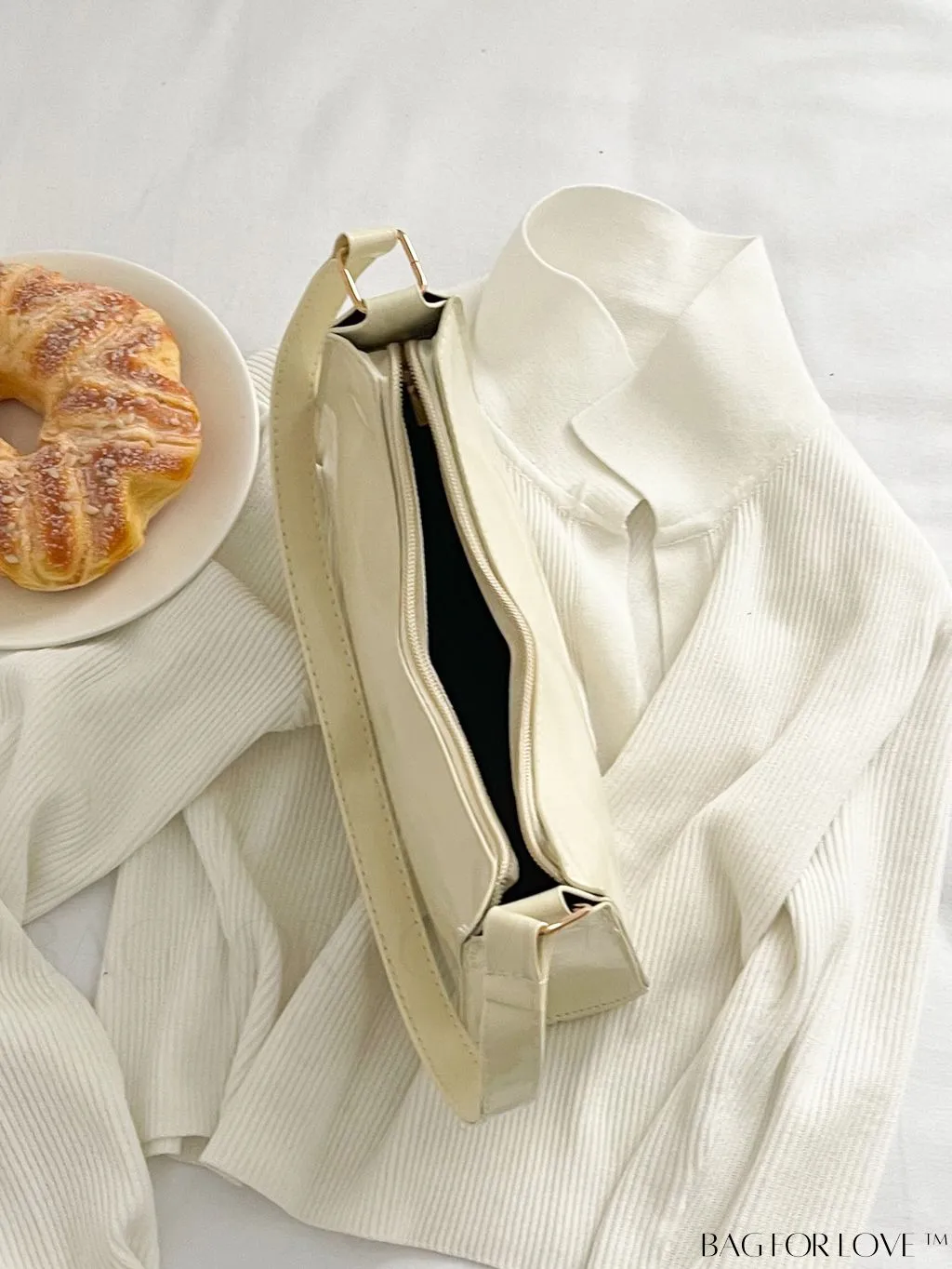 BagForLove - Sleek Patent Leather Baguette Handbag