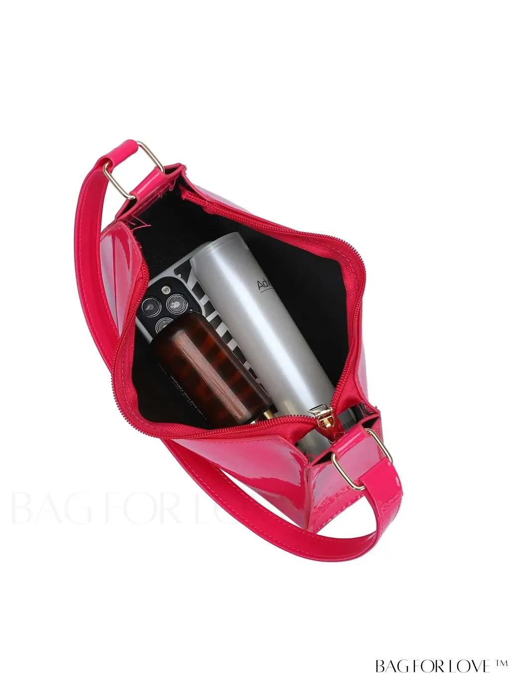 BagForLove - Sleek Patent Leather Baguette Handbag
