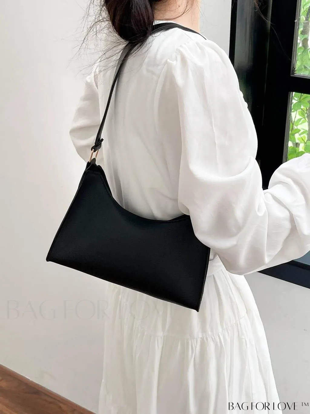 BagForLove - Sleek Patent Leather Baguette Handbag