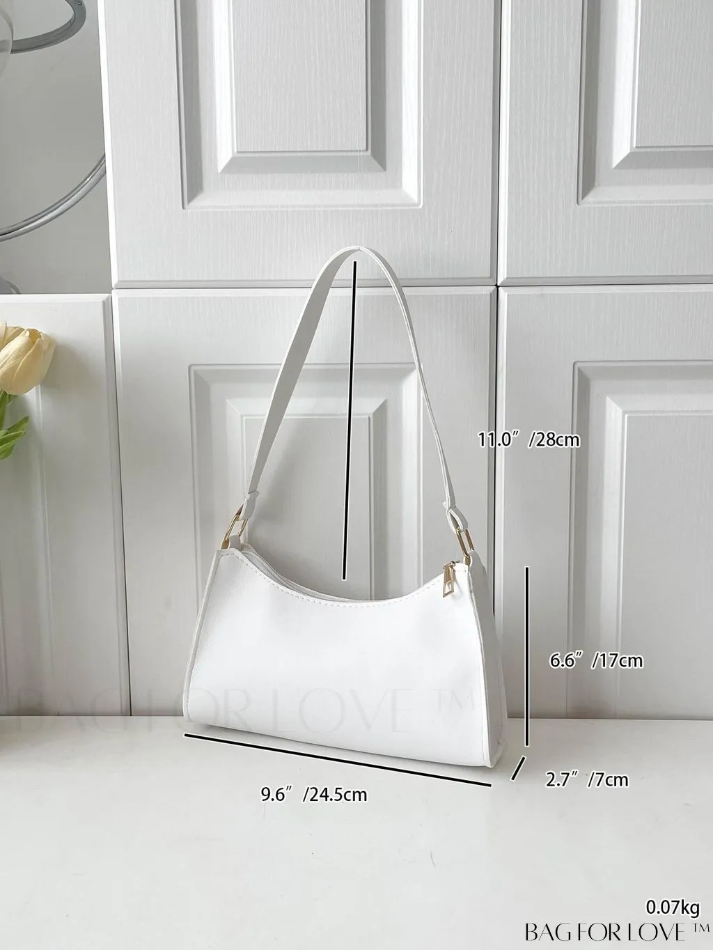 BagForLove - Sleek Patent Leather Baguette Handbag