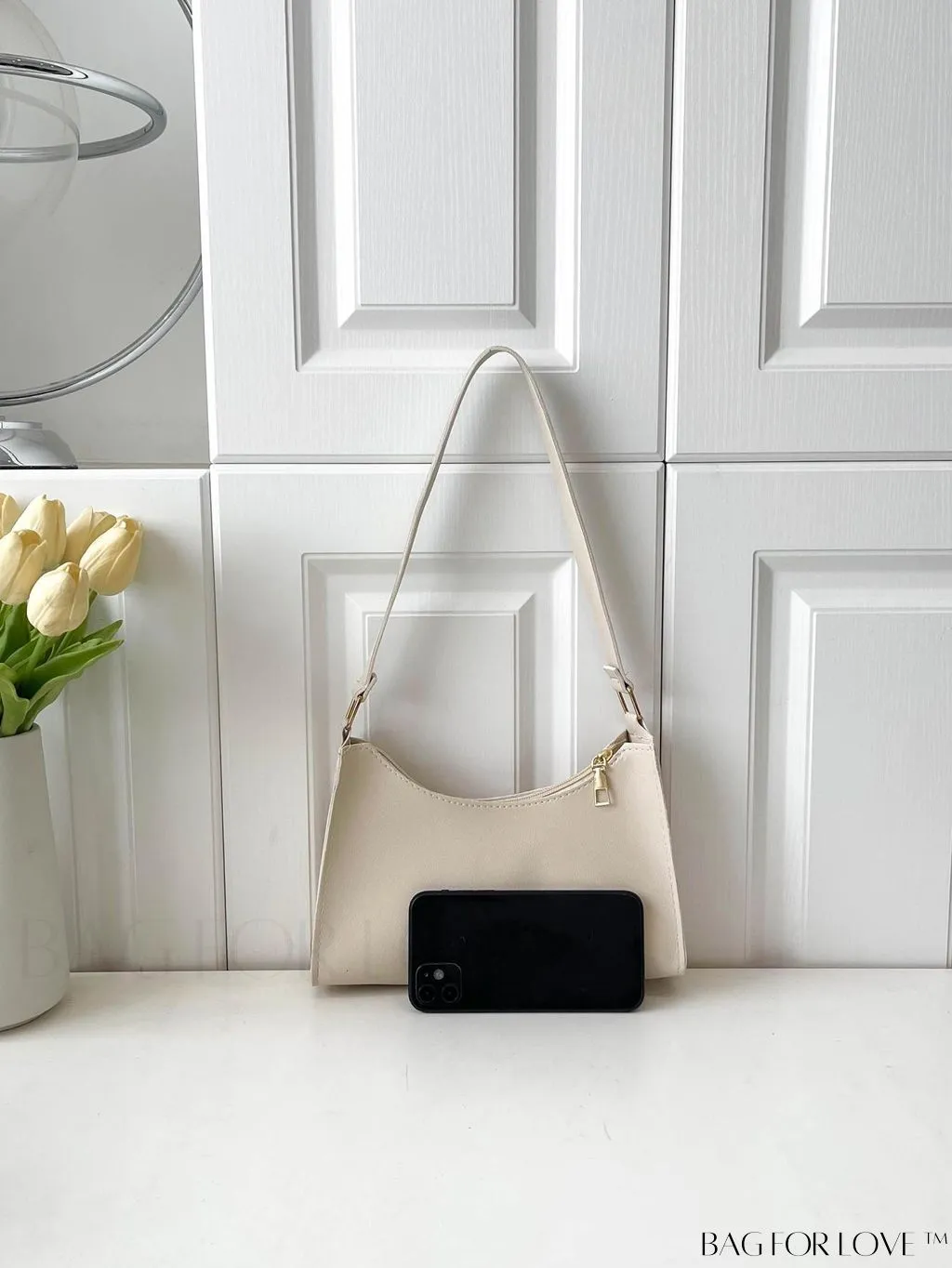 BagForLove - Sleek Patent Leather Baguette Handbag