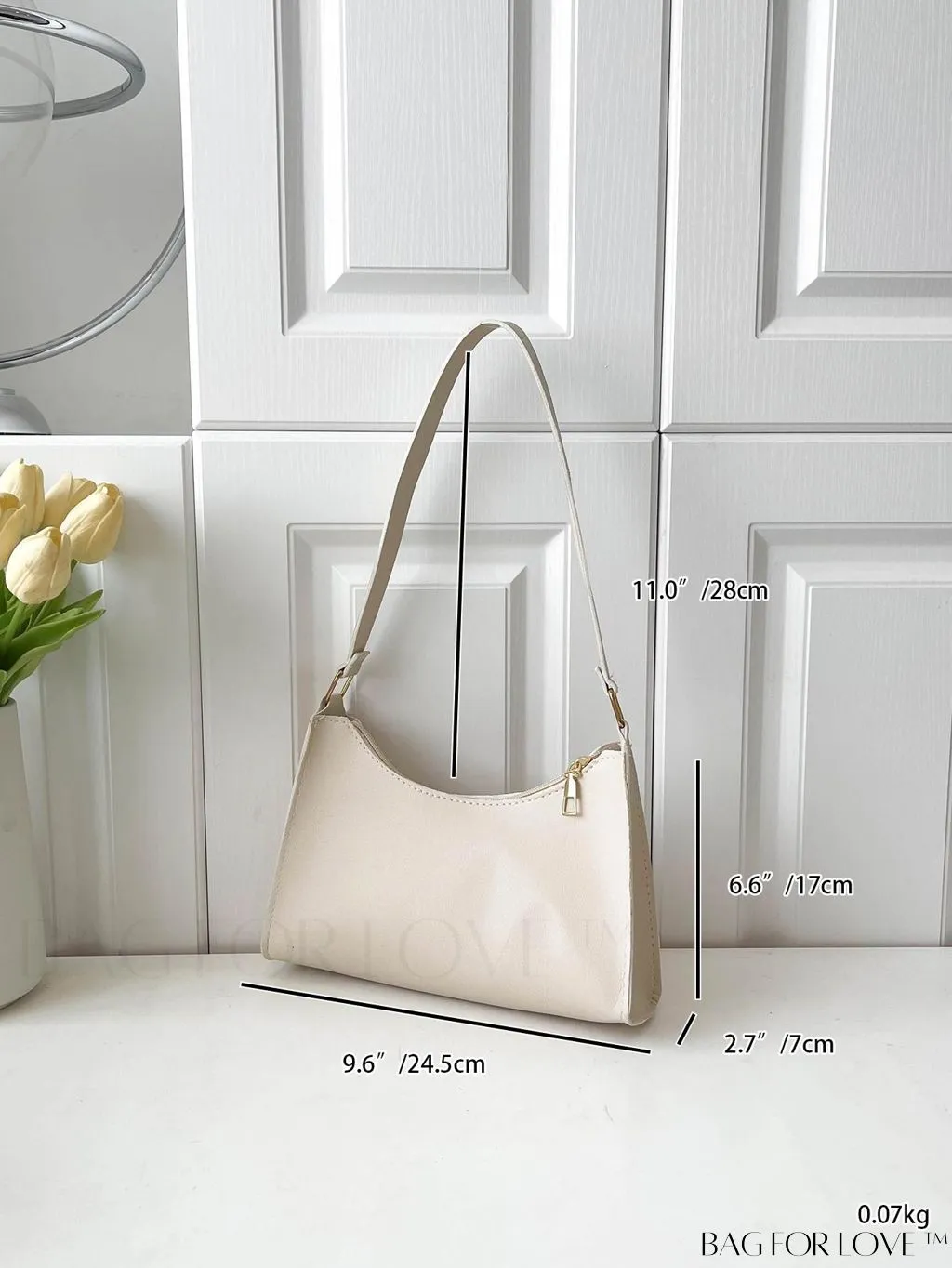 BagForLove - Sleek Patent Leather Baguette Handbag