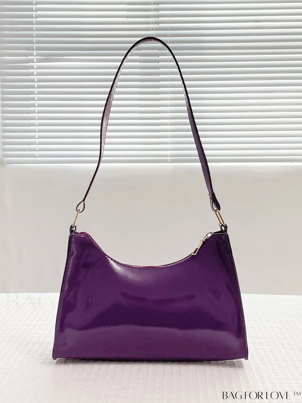 BagForLove - Sleek Patent Leather Baguette Handbag