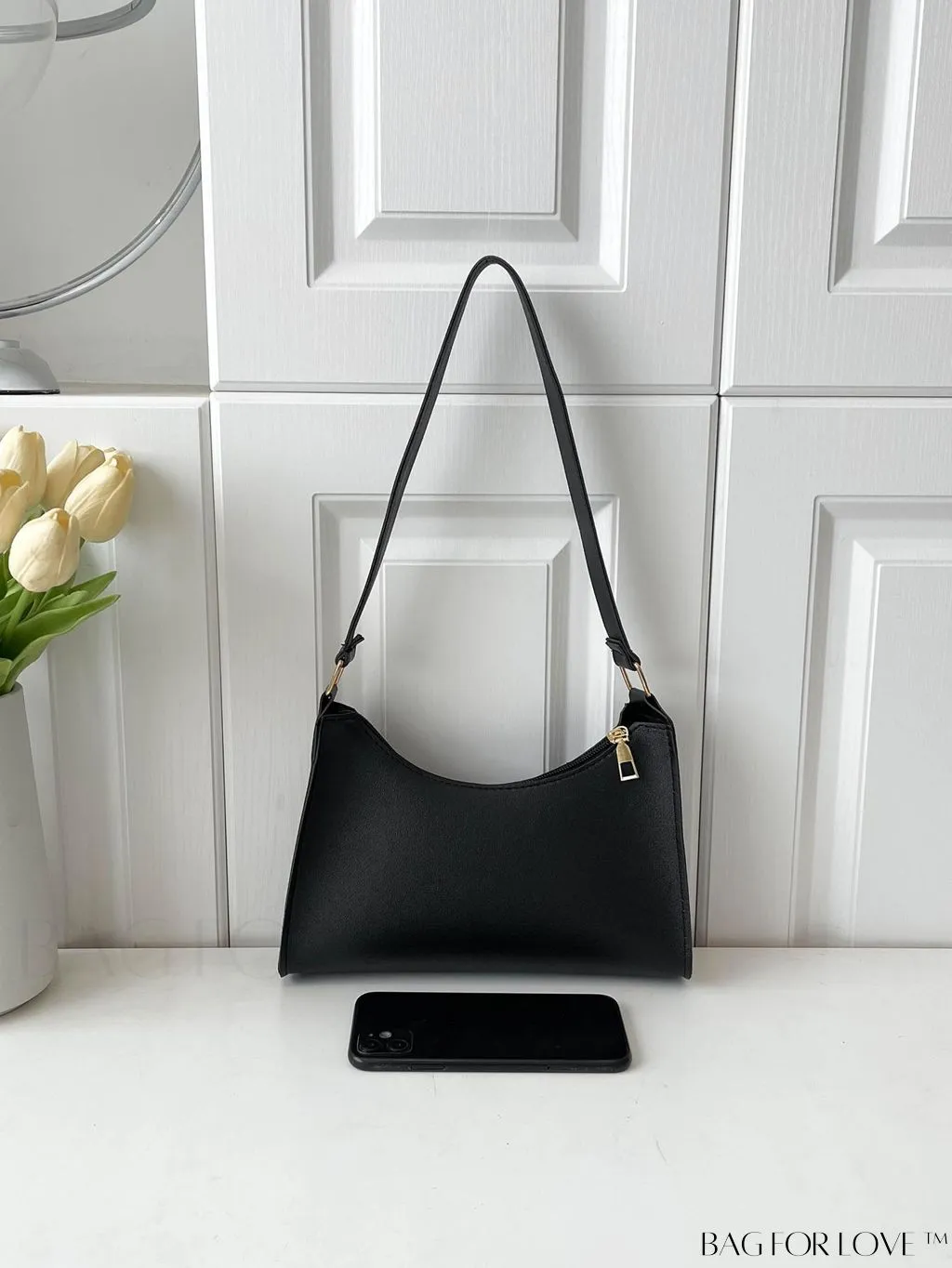 BagForLove - Sleek Patent Leather Baguette Handbag