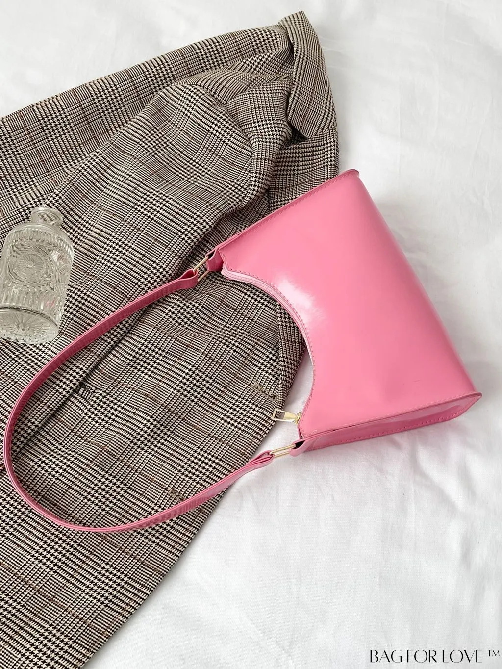 BagForLove - Sleek Patent Leather Baguette Handbag