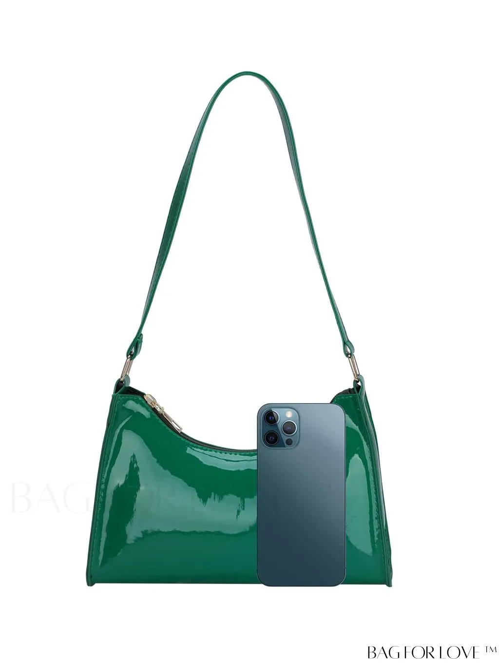 BagForLove - Sleek Patent Leather Baguette Handbag