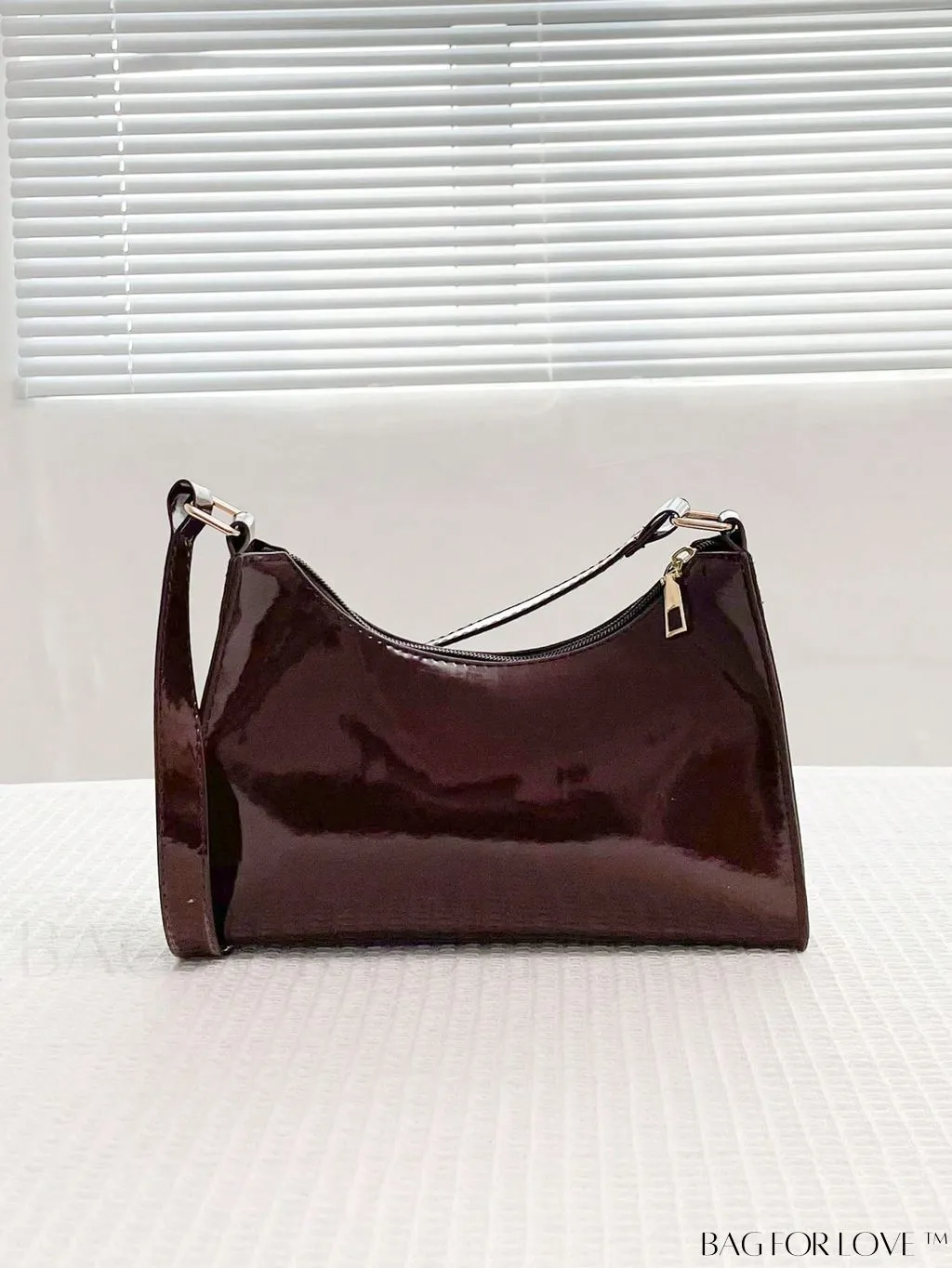 BagForLove - Sleek Patent Leather Baguette Handbag