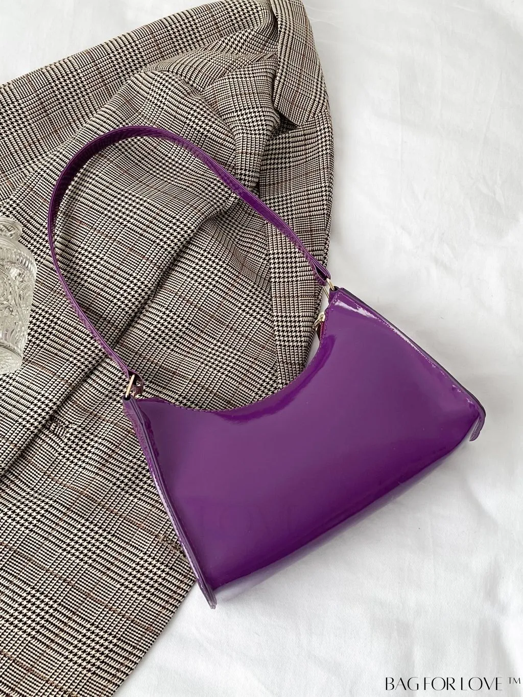 BagForLove - Sleek Patent Leather Baguette Handbag