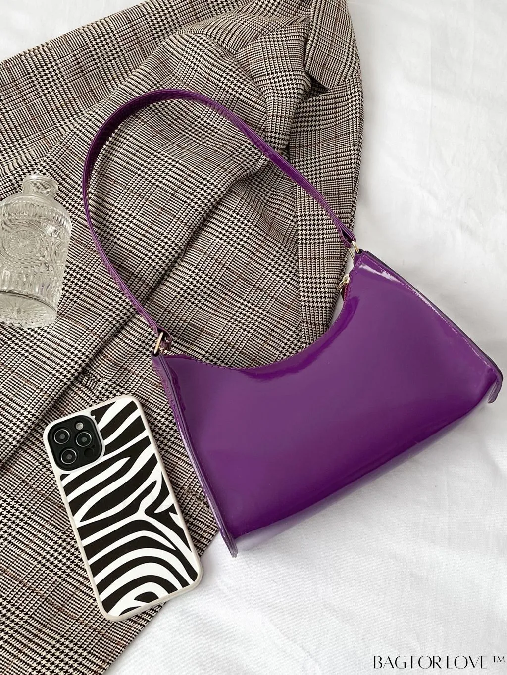 BagForLove - Sleek Patent Leather Baguette Handbag