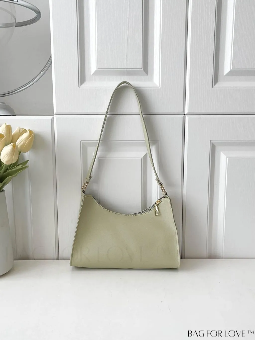 BagForLove - Sleek Patent Leather Baguette Handbag